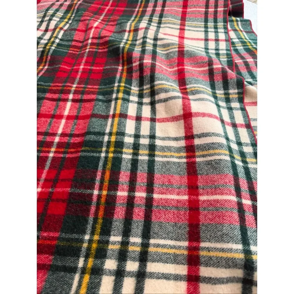 Vintage LL Bean Tartan Wool Blanket Camp Blanket Freeport, Maine USA Made